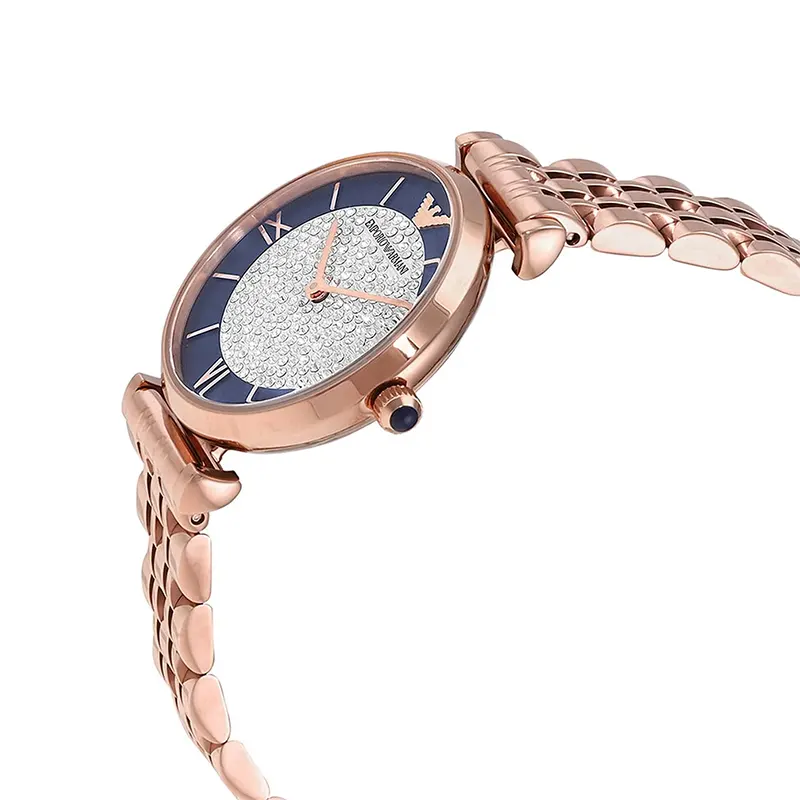 Emporio Armani Blue Crystal Pave Dial Ladies Watch- AR11423